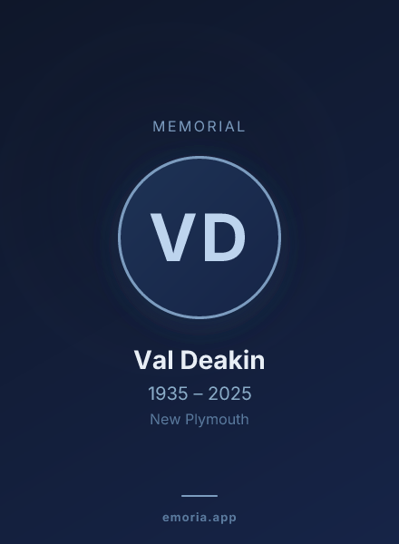 Memorial portrait of Val Deakin