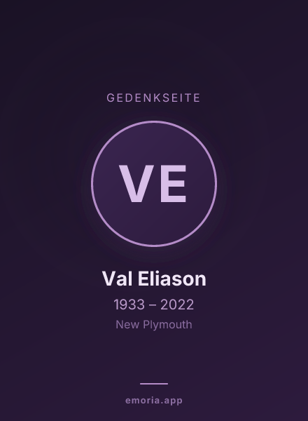 Gedenkportrait von Val Eliason