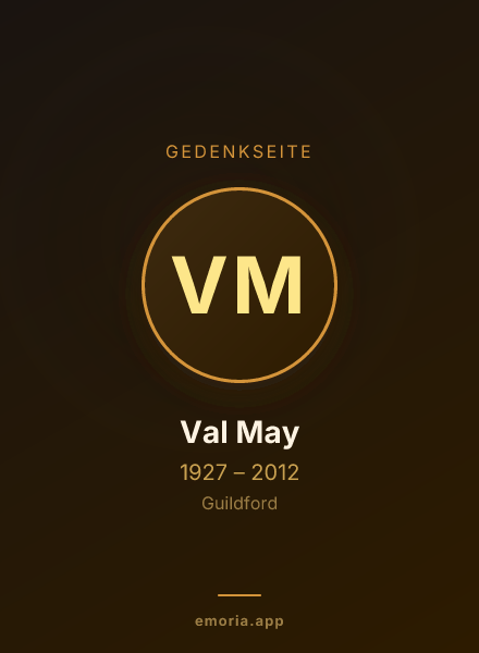 Gedenkportrait von Val May