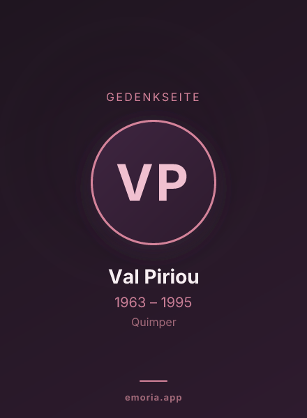 Gedenkportrait von Val Piriou