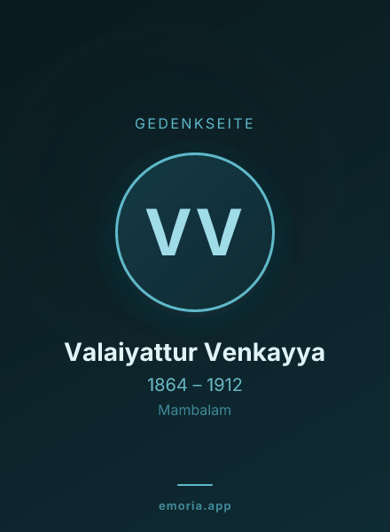 Gedenkportrait von Valaiyattur Venkayya