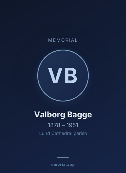 Memorial portrait of Valborg Bagge