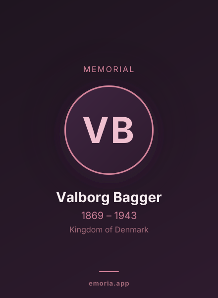 Memorial portrait of Valborg Bagger
