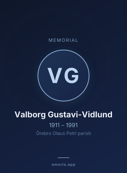 Memorial portrait of Valborg Gustavi-Vidlund