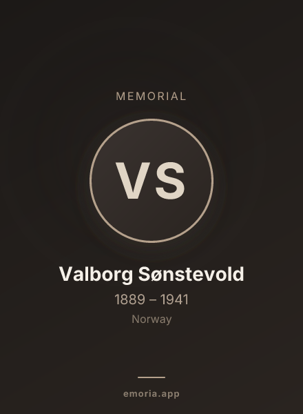 Memorial portrait of Valborg Sønstevold