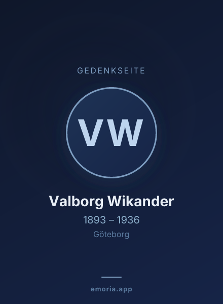 Gedenkportrait von Valborg Wikander