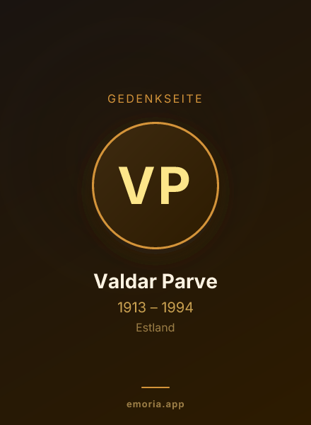 Gedenkportrait von Valdar Parve