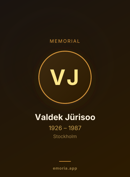 Memorial portrait of Valdek Jürisoo