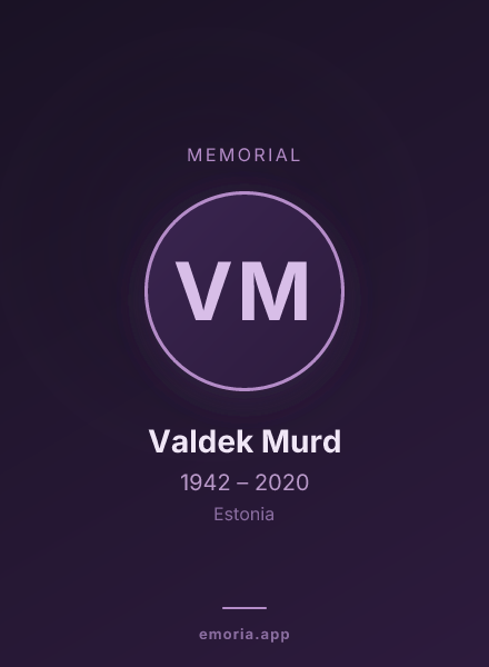 Memorial portrait of Valdek Murd