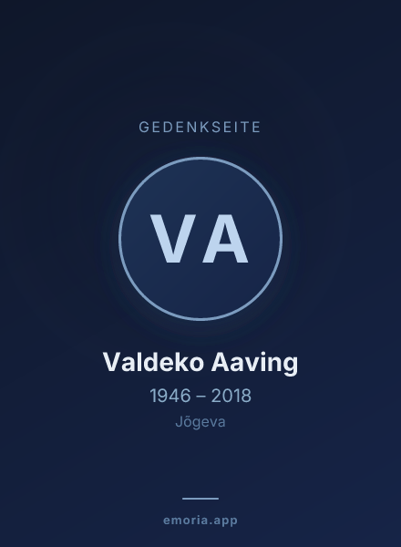 Gedenkportrait von Valdeko Aaving