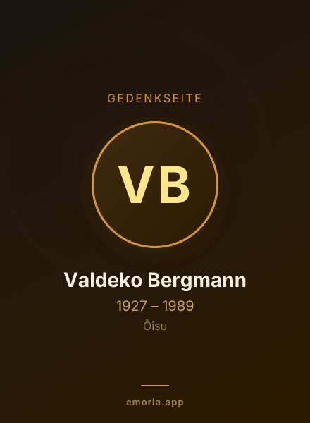 Gedenkportrait von Valdeko Bergmann