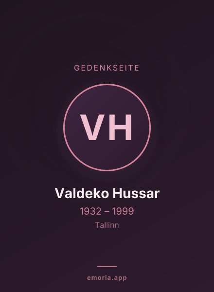 Gedenkportrait von Valdeko Hussar