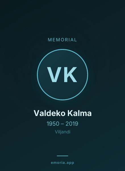 Memorial portrait of Valdeko Kalma