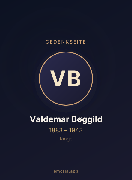 Gedenkportrait von Valdemar Bøggild