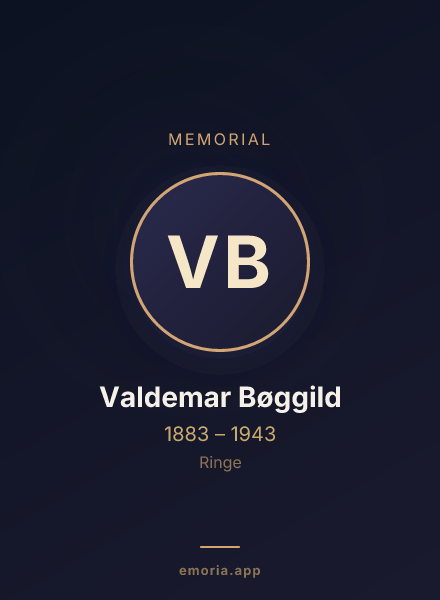 Memorial portrait of Valdemar Bøggild