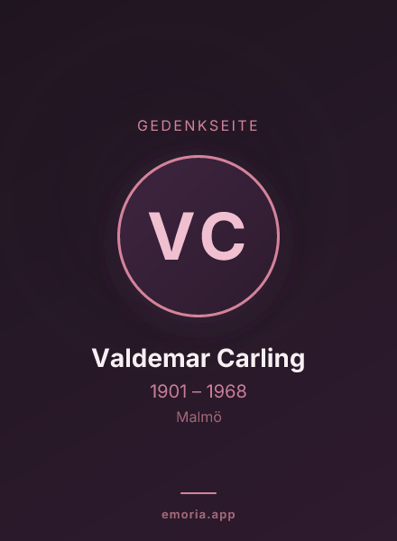 Gedenkportrait von Valdemar Carling