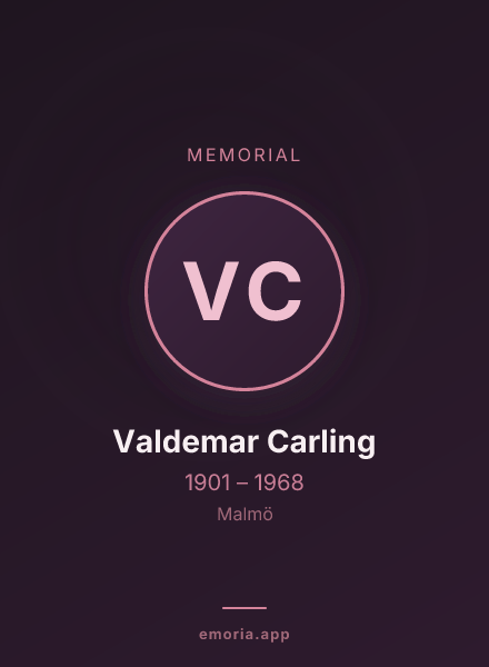 Memorial portrait of Valdemar Carling