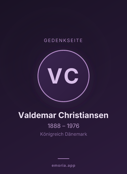 Gedenkportrait von Valdemar Christiansen