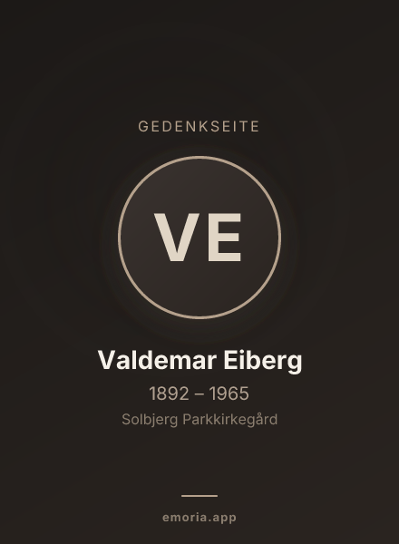 Gedenkportrait von Valdemar Eiberg