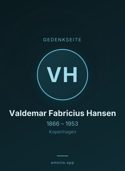 Gedenkportrait von Valdemar Fabricius Hansen