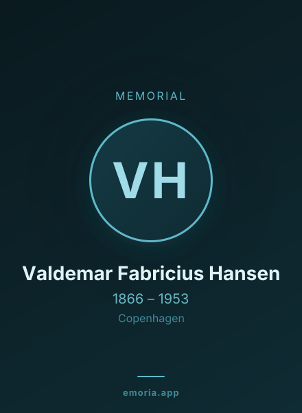 Memorial portrait of Valdemar Fabricius Hansen