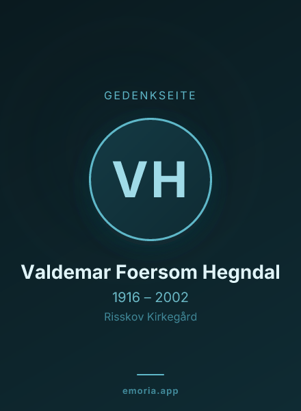 Gedenkportrait von Valdemar Foersom Hegndal