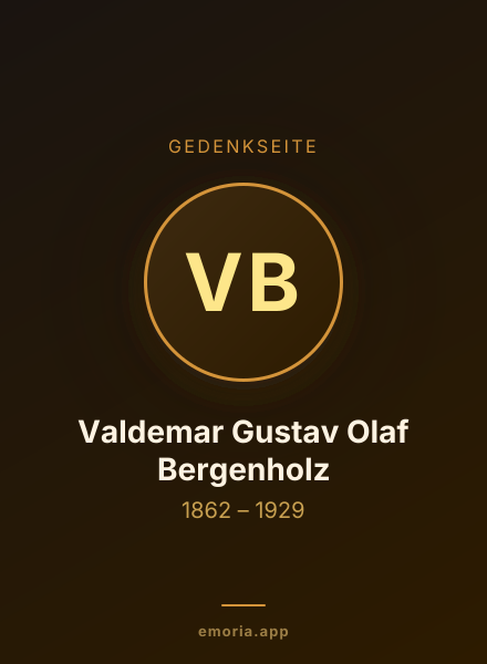 Gedenkportrait von Valdemar Gustav Olaf Bergenholz