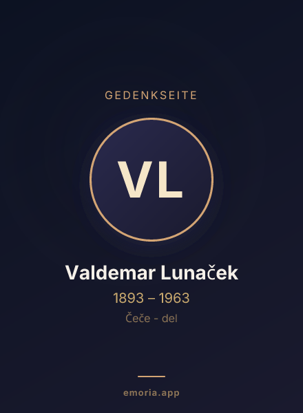 Gedenkportrait von Valdemar Lunaček