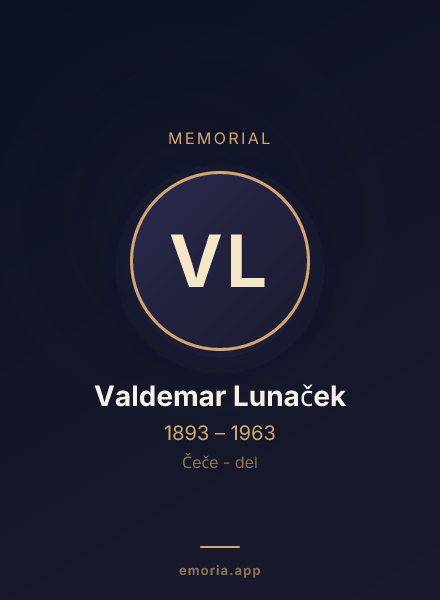 Memorial portrait of Valdemar Lunaček