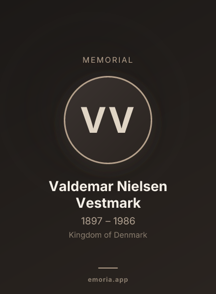 Memorial portrait of Valdemar Nielsen Vestmark