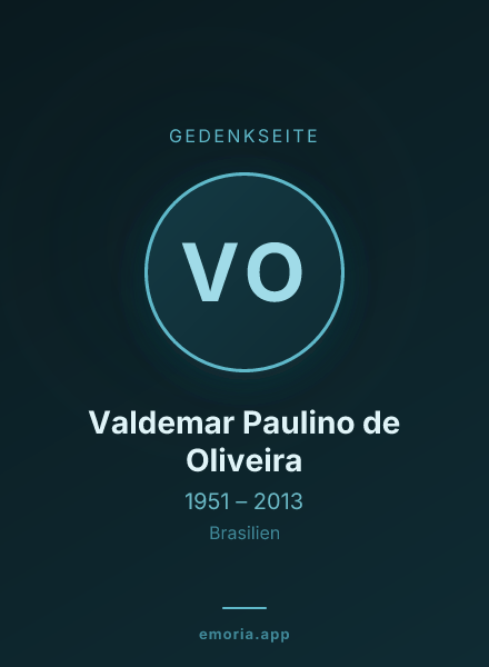Gedenkportrait von Valdemar Paulino de Oliveira
