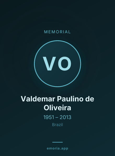 Memorial portrait of Valdemar Paulino de Oliveira