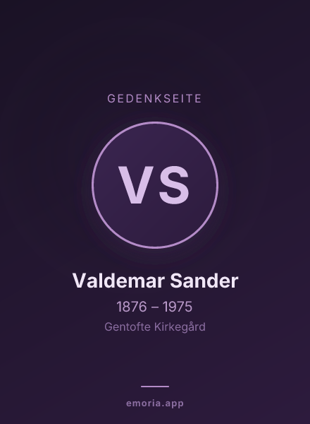 Gedenkportrait von Valdemar Sander