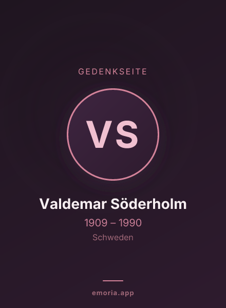 Gedenkportrait von Valdemar Söderholm