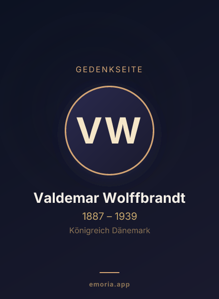 Gedenkportrait von Valdemar Wolffbrandt