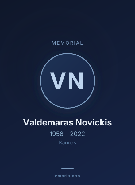 Memorial portrait of Valdemaras Novickis