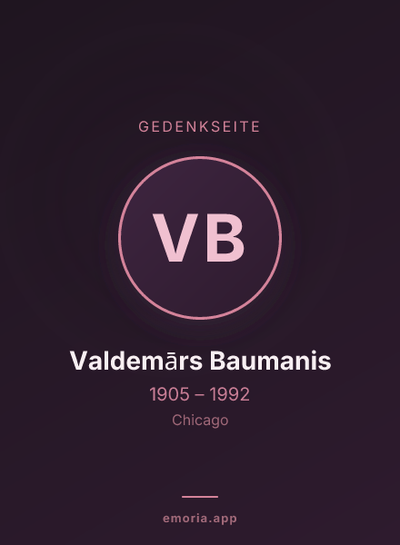 Gedenkportrait von Valdemārs Baumanis