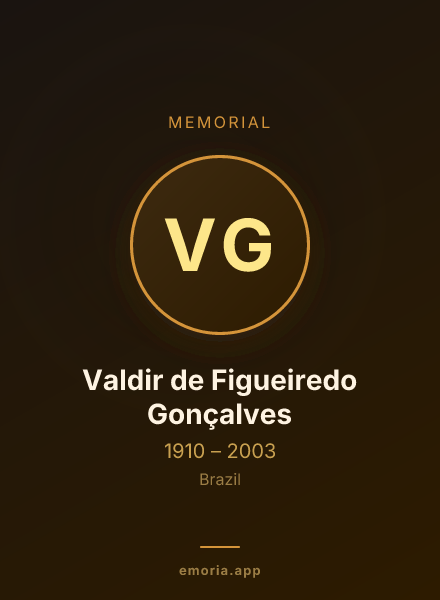 Memorial portrait of Valdir de Figueiredo Gonçalves