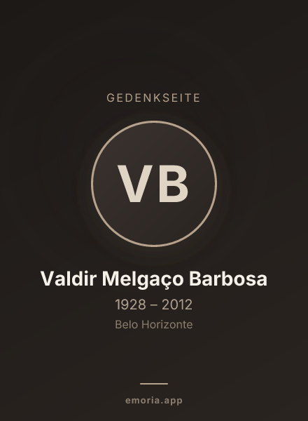Gedenkportrait von Valdir Melgaço Barbosa