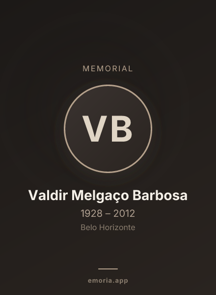 Memorial portrait of Valdir Melgaço Barbosa