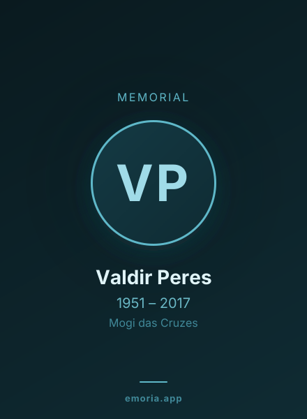 Memorial portrait of Valdir Peres