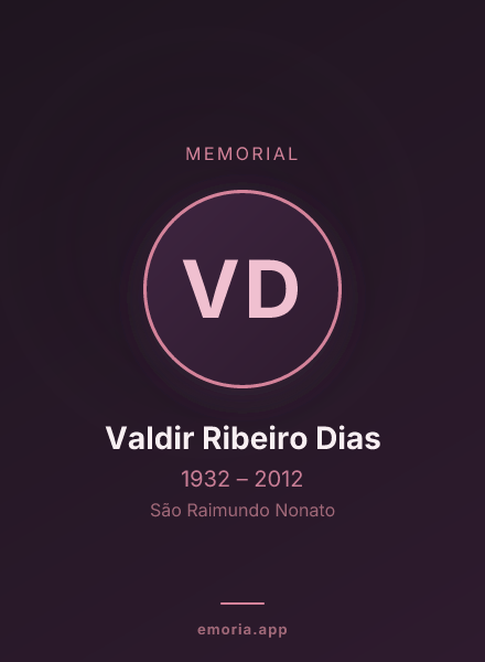 Memorial portrait of Valdir Ribeiro Dias