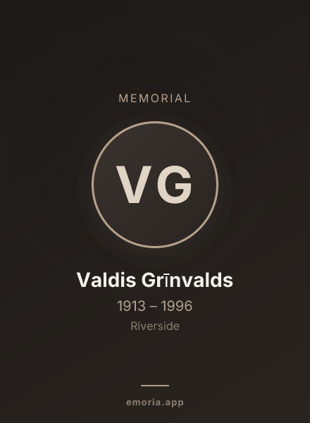 Memorial portrait of Valdis Grīnvalds