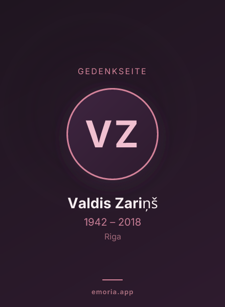 Gedenkportrait von Valdis Zariņš