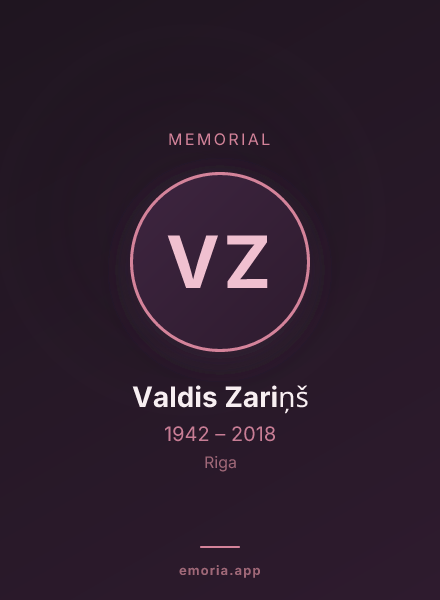 Memorial portrait of Valdis Zariņš