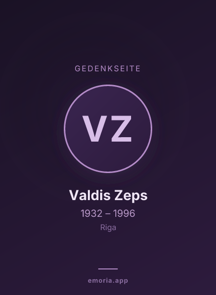 Gedenkportrait von Valdis Zeps