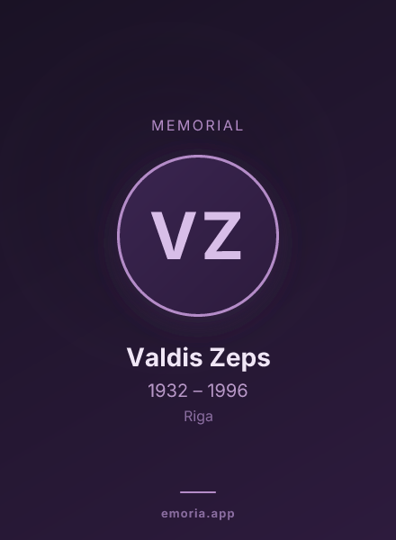 Memorial portrait of Valdis Zeps