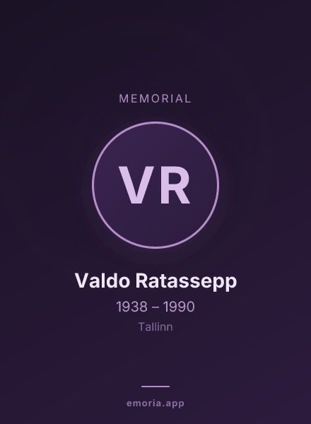 Memorial portrait of Valdo Ratassepp