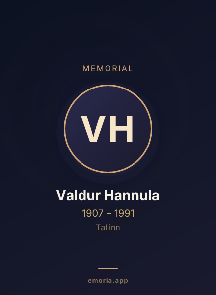 Memorial portrait of Valdur Hannula