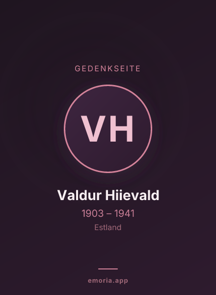 Gedenkportrait von Valdur Hiievald